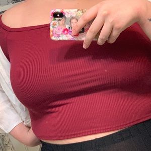 Red crop top